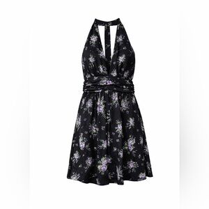 💐NWT! Black Floral Mini Dress